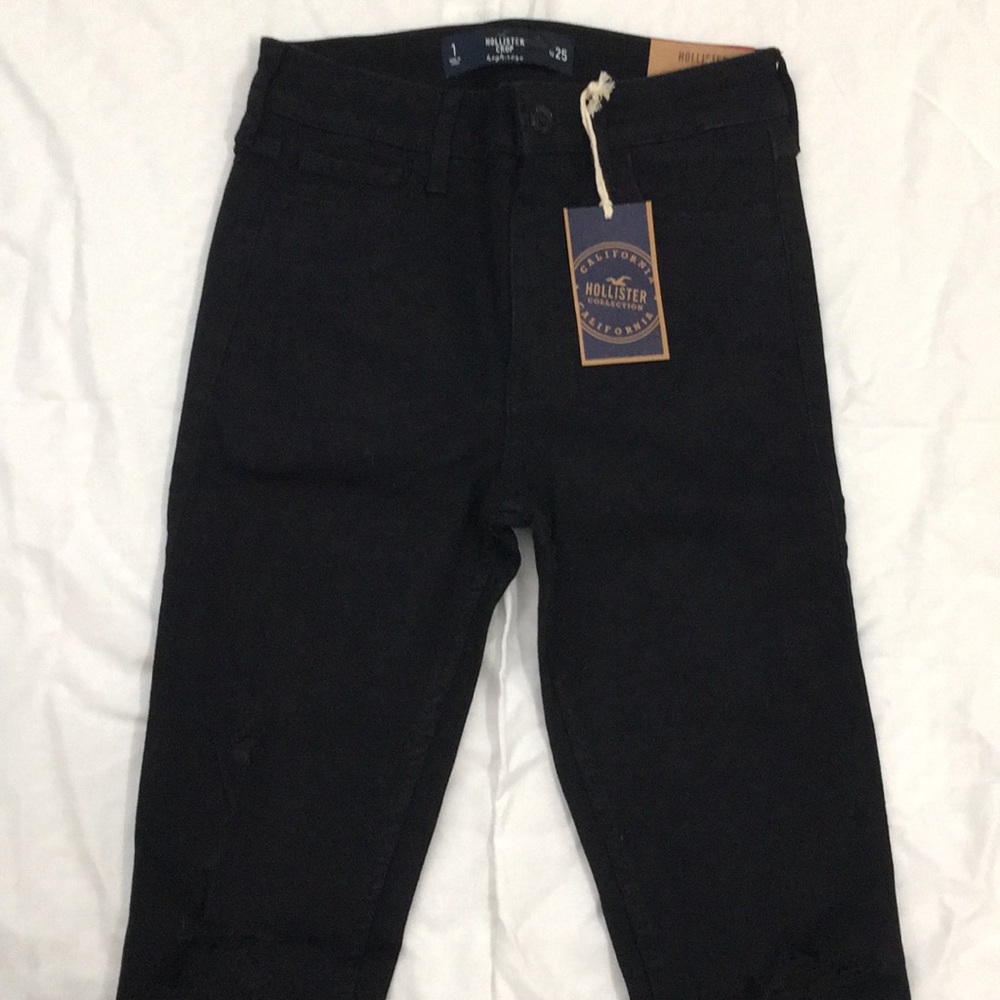 Hollister Crop High Rise Black Jean